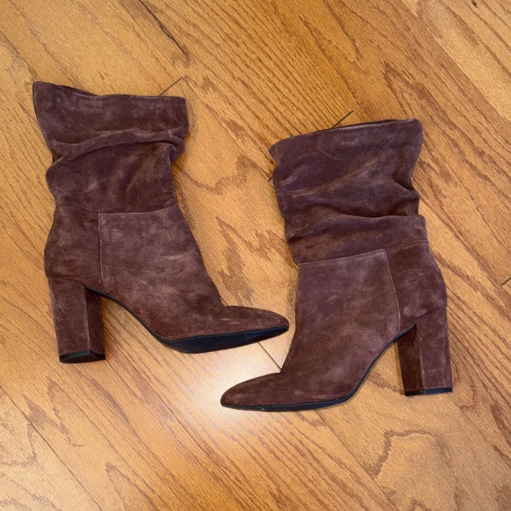Chinese Laundry Chocolate Suede Heeled Boots